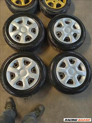  Dacia 4x100-as 6x15" használt (gyári felni) lemezfelni, 185/65 használt Semperit téli gumi sxx2