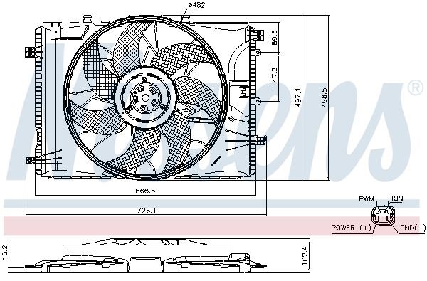 ventilátor, motorhűtés NISSENS 85740 for MERCEDES-BENZ, INFINITI 6. kép