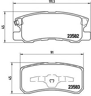 BREMBO P 54 031 - fékbetét BAIC CHANGFENG CHRYSLER CITROËN DODGE FIAT HYUNDAI JEEP LANCIA MITSUBISHI