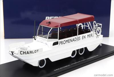 GMC DUKW CCKW 353 CHARLOT TRUCK BOAT PROMENADES EN MER ANFIBIO GOMMATO 3-ASSI 1965 WHITE RED