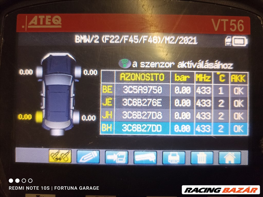 5x112 16" BMW használt lemezfelni garnitúra dísztárcsával +TPMS (333) 8. kép