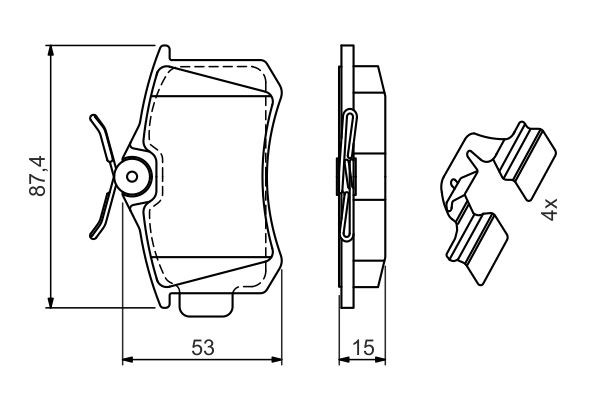 fékbetétkészlet, tárcsafék BOSCH 0 986 494 597 for AUDI, SEAT, SKODA, VW, … 7. kép
