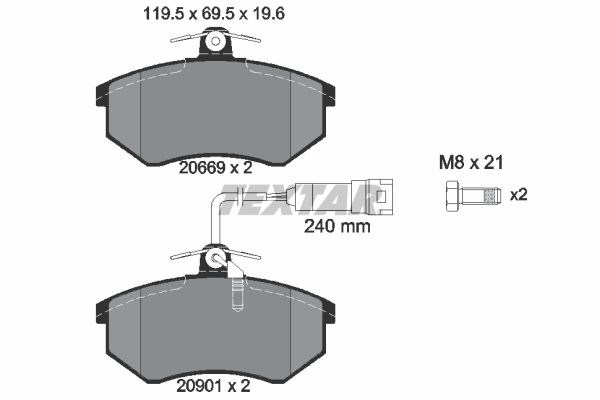 fékbetétkészlet, tárcsafék TEXTAR 2066922 for SEAT, SKODA, VW, AUDI, … 1. kép