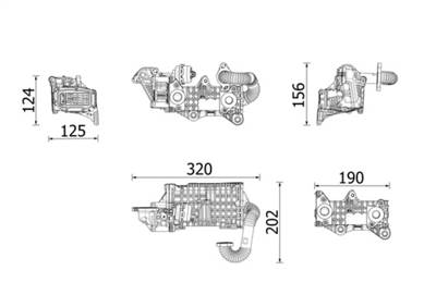 MAHLE CE 43 000P - Hűtő, kipufogógáz-visszavezetés CITROËN FORD