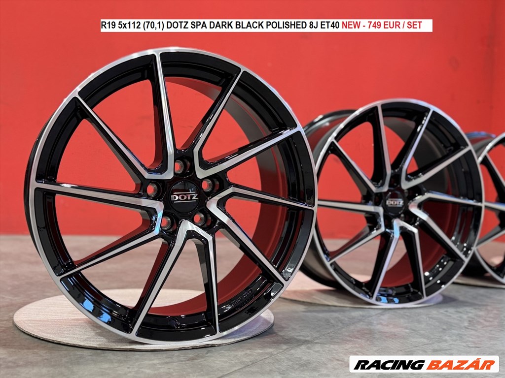R19 5x112 (70,1) DOTZ SPA DARK BLACK POLISHED 8J ET40 új alufelnik 19" 1. kép