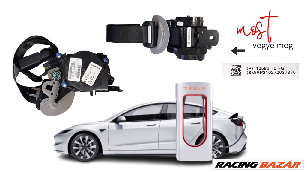 Tesla Model 3 biztonsági öv 110582101g 1. kép
