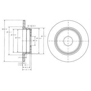 DELPHI BG2510 - féktárcsa MERCEDES-BENZ