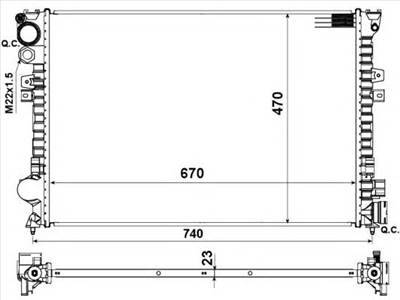 NRF 58958 - Vízhűtő (Hűtőradiátor) CITROËN FIAT LANCIA PEUGEOT