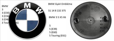 BMW Gyári Embléma 51 14 8 132 375 BMW 3 5 X5 X6