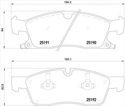 BREMBO P 37 017 - fékbetét DODGE JEEP