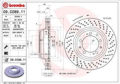 féktárcsa BREMBO 09.C089.11
