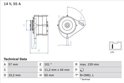 generátor BOSCH 0 986 035 641 for FIAT, LANCIA, AUTOBIANCHI