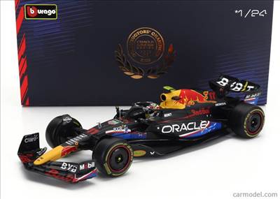 RED BULL F1 RB19 TEAM ORACLE RED BULL RACING N 11 4th AUSTIN USA GP 2023 SERGIO PEREZ - WITH PILOT AND SHOWCASE MATT BLUE