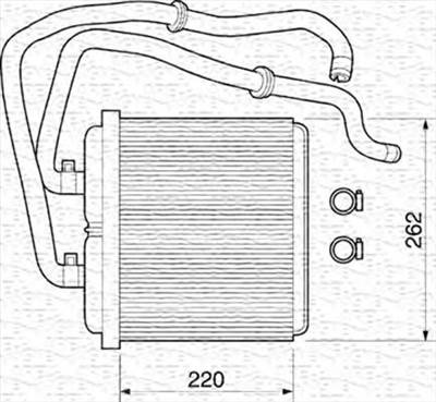 MAGNETI MARELLI 350218072000 - Hőcserélő, belső tér fűtés IVECO