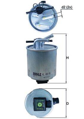 MAHLE KL 440/36 - Üzemanyagszűrő NISSAN