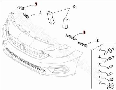 Bal. felső lökh. tartó - TIPO - 52082388, 52067071 -  - FIAT eredeti Eredeti új 52082388