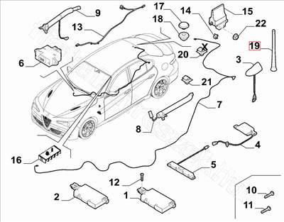 Antenna  ALFA ROMEO GIULIA - FIAT eredeti 52068564