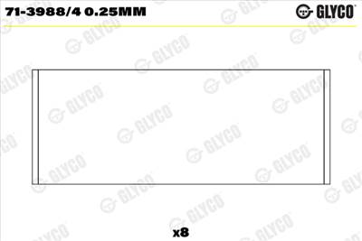 GLYCO 71-3988/4 0.25mm - hajtókar csapágy ARO DACIA MAHINDRA MITSUBISHI NISSAN OPEL RENAULT SUZUKI V