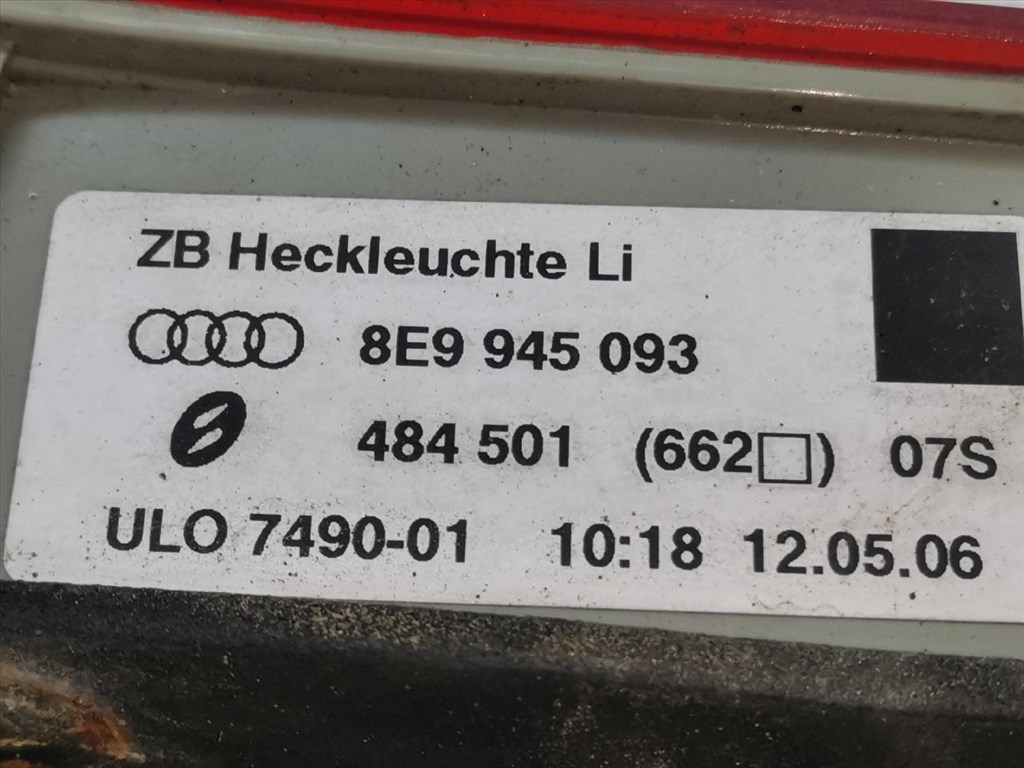 AUDI A4 Avant III (8ED/ B7) 2.0 TDI Bal Belső Hátsó Lámpa #33166# 8E9945093 7. kép