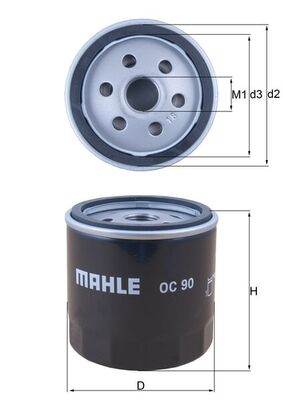 MAHLE OC 90 - olajszűrő CHEVROLET DAEWOO FIAT FSO IRMSCHER LADA OPEL PONTIAC ROVER SAAB VAUXHALL ZAZ