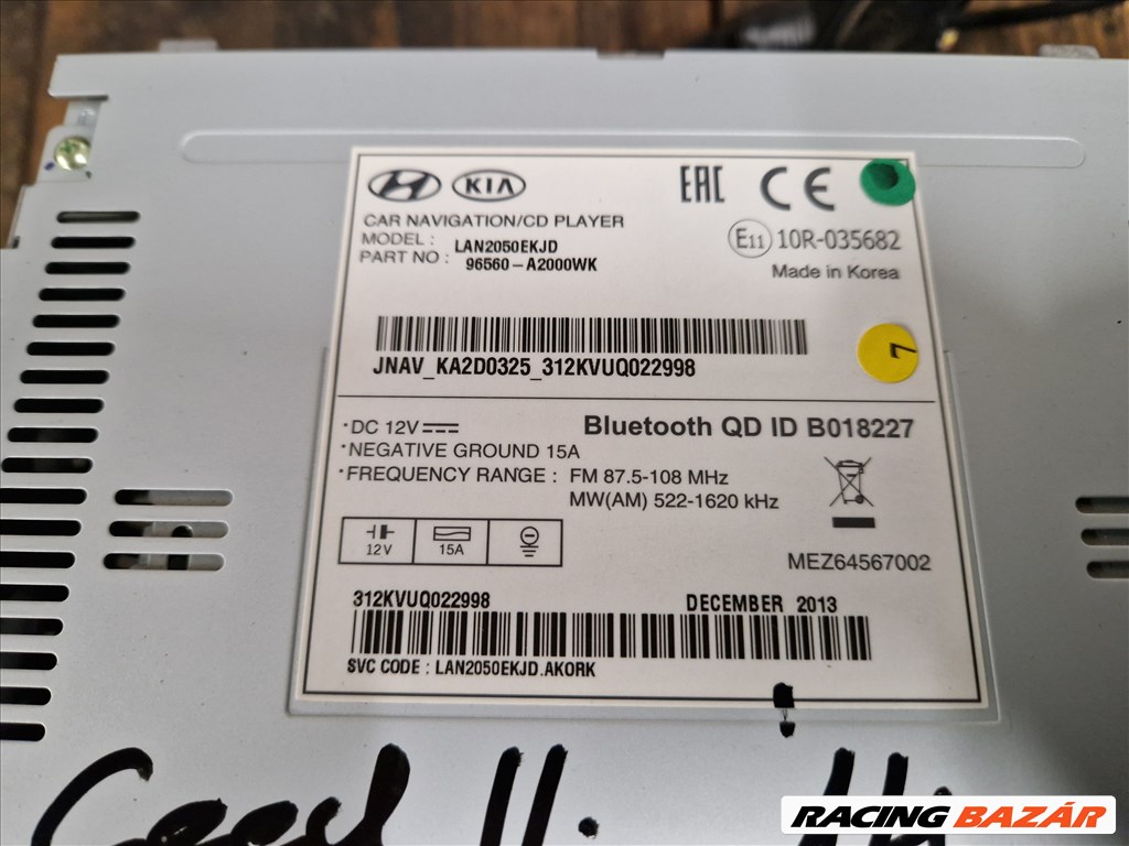 Kia Ceed II navigációs fejegység  96560a2000wk 3. kép