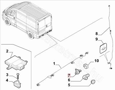 Tolató szenzor tartó belső             CITROËN JUMPER III (06-) - FIAT eredeti 1389748080