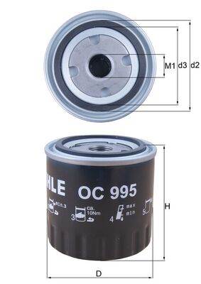 MAHLE OC 995 - olajszűrő INFINITI NISSAN RENAULT SUZUKI