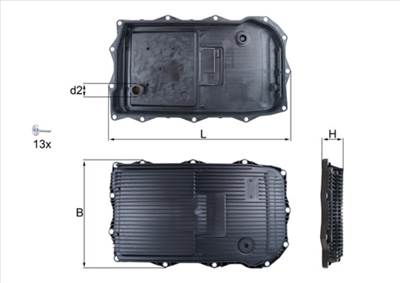 MAHLE HX 184KIT - Olajteknő, automata váltó ALPINA AUDI BMW BMW (BRILLIANCE) JAGUAR JEEP LAND ROVER 