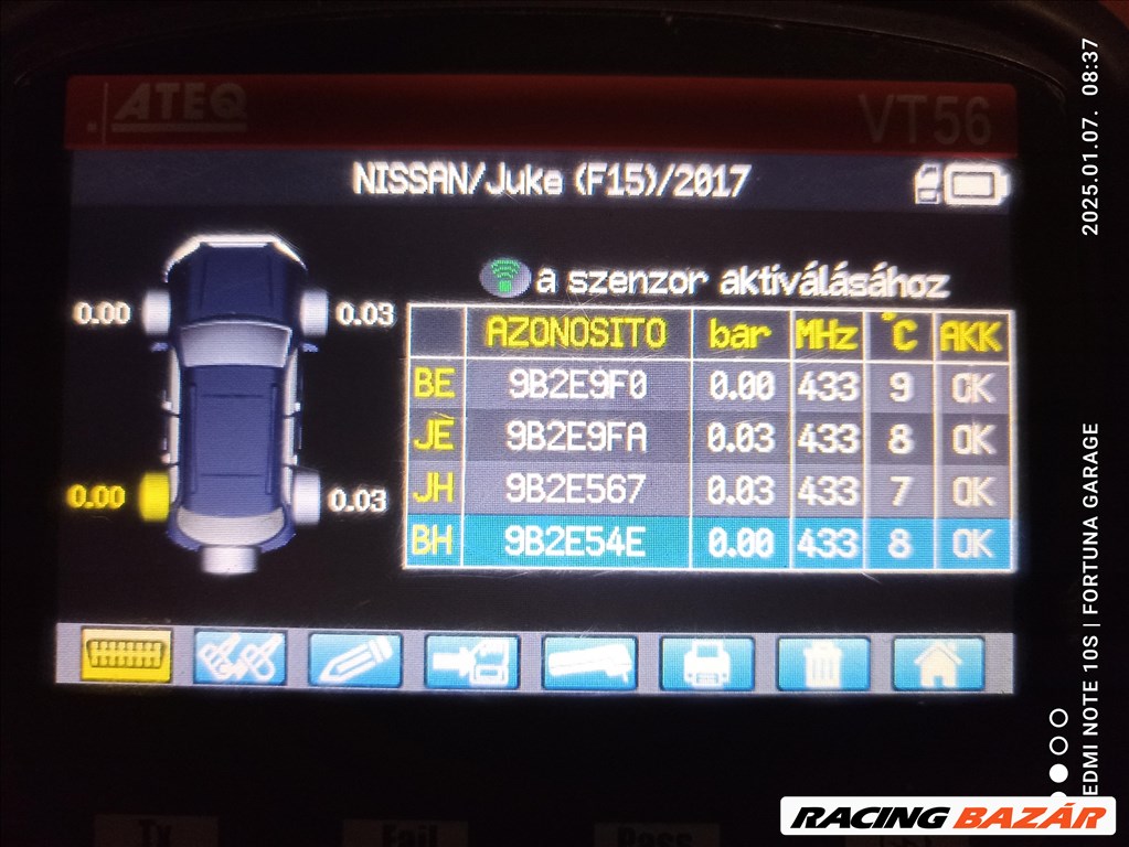 5x114,3 16" Nissan újszerű lemezfelni garnitúra +TPMS (R552) 9. kép