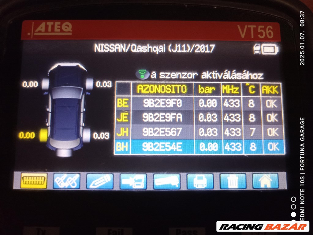 5x114,3 16" Nissan újszerű lemezfelni garnitúra +TPMS (R552) 10. kép