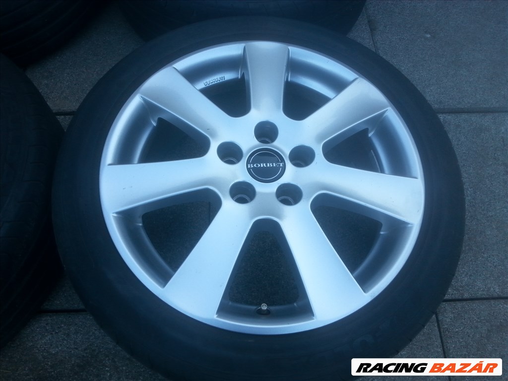  5x112 lyukosztású Borbet alufelni, rajta 215/45R17 91Y Fulda nyári gumi  2. kép