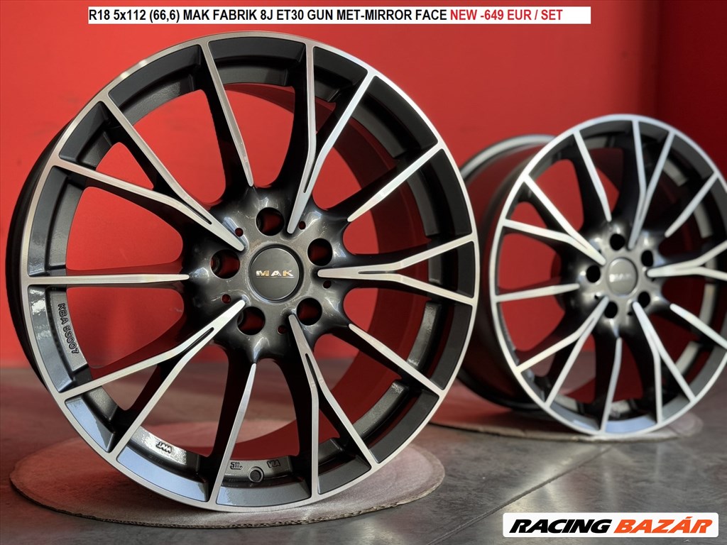 R18 5x112 (66,6) MAK FABRIK 8J ET30 GUN MET-MIRROR FACE új bmw G series alufelnik felnik 8x18 18"  1. kép