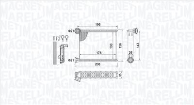 MAGNETI MARELLI 350218459000 - Hőcserélő, belső tér fűtés DACIA RENAULT