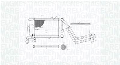 MAGNETI MARELLI 350218488000 - Hőcserélő, belső tér fűtés HYUNDAI KIA