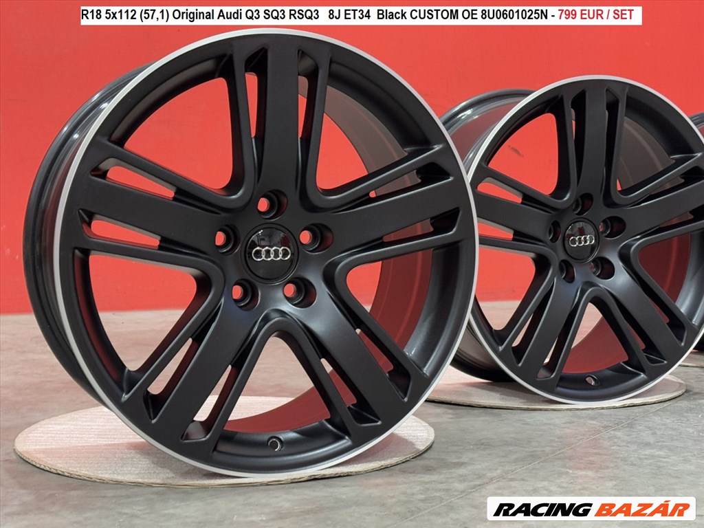 R18 5x112 (57,1) Original Audi Q3 SQ3 RSQ3   8J ET34  Black CUSTOM OE 8U0601025N 1. kép