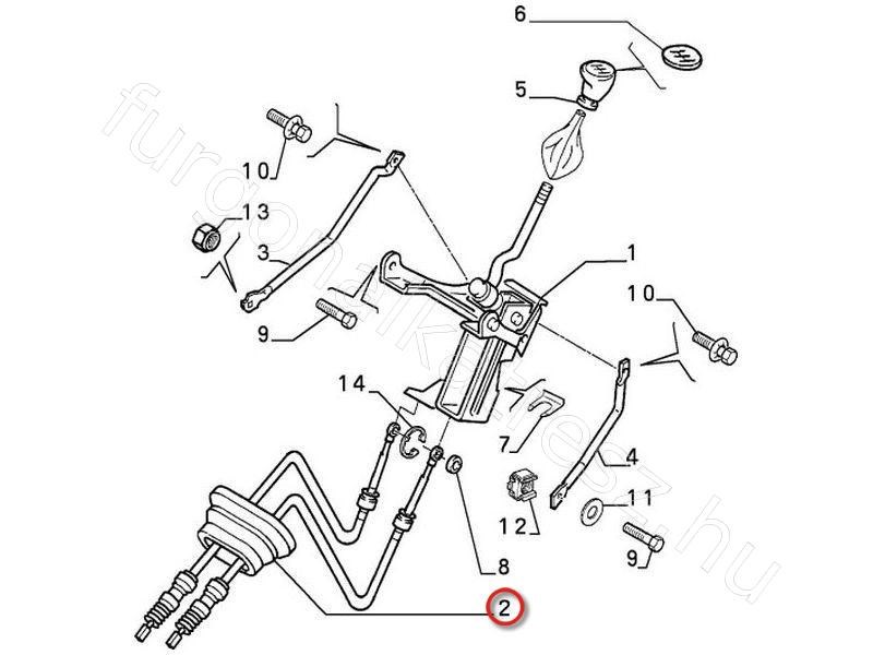 Váltóbowden 1.6BZ / 1.9 D PEUGEOT 806 (221) - Fastoriginal 1480873080 4. kép