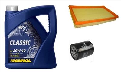 Suzuki Ignis olajcsere szett 1.3-1.5 benzin levegőszűrő, olajszűrő, Mannol Defender, Mannol Classic 10w40 4L (13780-86G00, 16510-61A01)