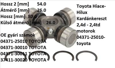 Toyota Hiace-Hilux Kardánkereszt 2,4d - 2,4td motorok 04371-25010-toyota