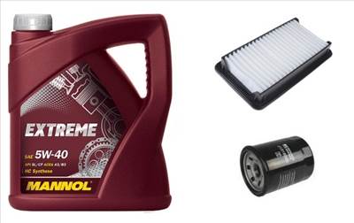 Suzuki Sx4 olajcsere szett 1.5-1.6 benzin 2009.08-ig  levegőszűrő, olajszűrő, Mannol Extreme 5w40 4L (13780-79J00, 16510-61A01)
