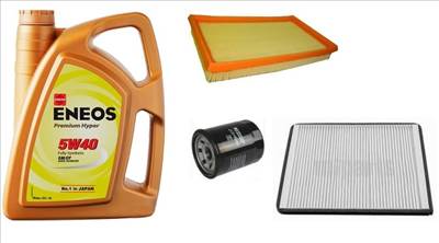 Suzuki Ignis olajcsere szett 1.3-1.5 benzin levegőszűrő, olajszűrő, pollenszűrő, Eneos Premium Hyper 5w40 4L (13780-86G00, 16510-61A01,