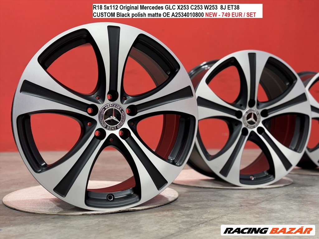 R18 5x112 Original Mercedes GLC X253 C253 W253  8J ET38 CUSTOM Black polish matte  1. kép
