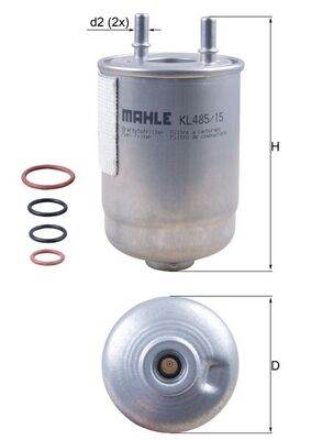MAHLE KL 485/15D - Üzemanyagszűrő RENAULT