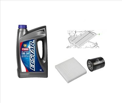 Suzuki S-Cross, Vitara II, olajcsere szett 1.4 benzin -HYBRID- K14D levegőszűrő, olajszűrő, pollenszűrő, Suzuki gyári motorolaj ECSTAR 5w30