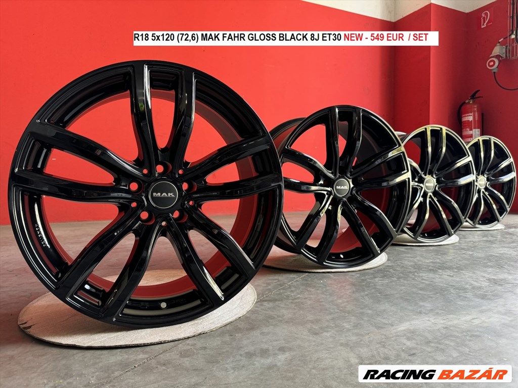 R18 5x120 (72,6) MAK FAHR GLOSS BLACK 8J ET30 új bmw alufelnik 18"  1. kép