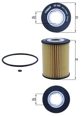 MAHLE OX 380D - olajszűrő CHRYSLER JEEP MERCEDES-BENZ 1. kép