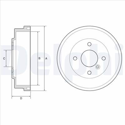 DELPHI BF627 - fékdob FORD