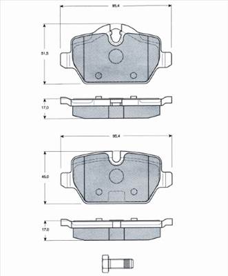 MTR MT478 - fékbetétkészlet, tárcsafék BMW FIAT MINI