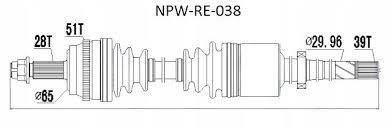 MTR 12161055 - Féltengely RENAULT