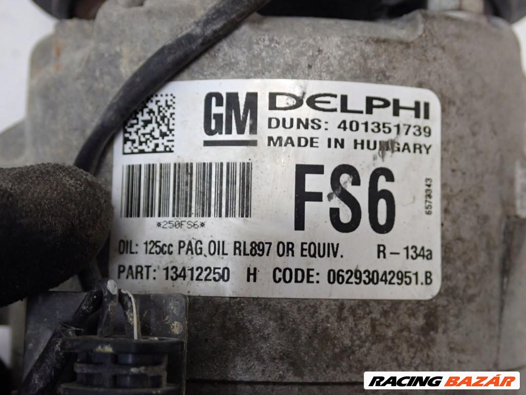 Opel Astra J, Meriva B 1.4 Turbo FS6 klímakompresszor 13412250 2. kép