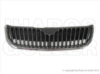 Skoda Superb 2008-2013 - Hűtődíszrács fekete, alsó króm díszléccel